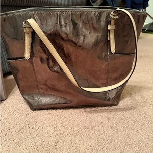 Metallic bronze MK with Beige Accents